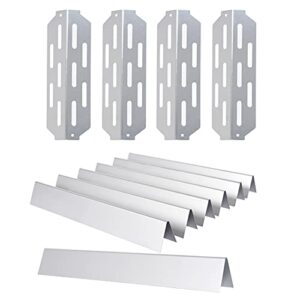 gassaf 17″ flavorizer bars and heat deflectors replacement for weber 66033 66796 66041, genesis ii e-410, s-410, genesis ii lx e-440, genesis ii lx s-440 gas grills, stainless steel grill parts kit