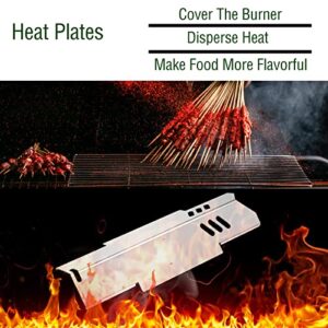 Damile 14.5” Grill Heat Plates Heat Shield Burner Cover Part for Dyna-Glo DGF350CSP, Dyna Glo DGF350CSP-D, BBQ Gas Grill Replacement Parts Accessories, Stainless Steel Flame Tamer Heat Tent Repair Kit