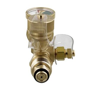 Dumble Propane Brass Tee - RV Propane Tank Tee Manifold Connection, Brass Gas Splitter Camping T Fitting with Gauge 1pc