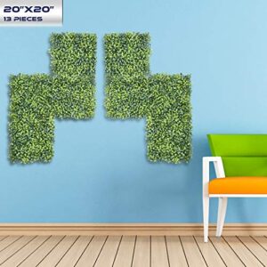 Windscreen4less Artificial Faux Ivy Leaf Decorative Fence Screen 20'' x 20" Boxwood/Milan Leaves Fence Patio Panel, Harmonious Boxwood 13 Pieces