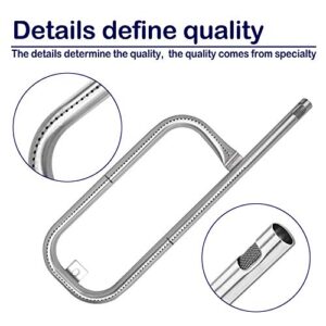 YOUFIRE Grill Burner Tube Replacement for Weber Q100, Q120, Q1000, Q1200, Baby Q, 386001, 386002, 516002, 516001, 50060001, 51060001 Gas Grills, 17" Stainless Steel P Pipe BBQ Parts for 69957, 41657