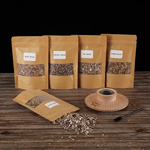 Cocktail-smoker kit Whiskey Bourbon Old-Fashioned - Drink Smoke Infuser Kit with dry Apple、Cherry、OAK、Walnut Wood Chips for Home、Party、kitchen Cold Smoker