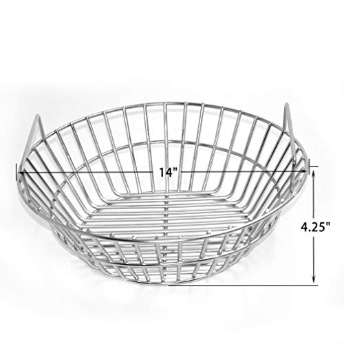 only fire #8537 Charcoal Ash Basket, Stainless Steel Charcoal Holder with Handles, Grilling Accessories, Fits Kamado Joe Classic