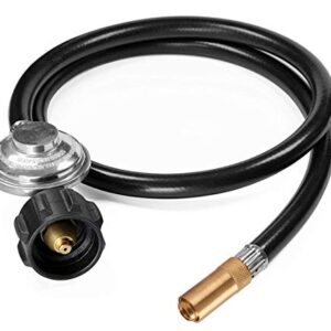 DOZYANT 6 Feet Propane Regulator and Hose for Blackstone 17inch and 22inch Table Top Griddle, Replacement Parts Connect to Large Propane Tank