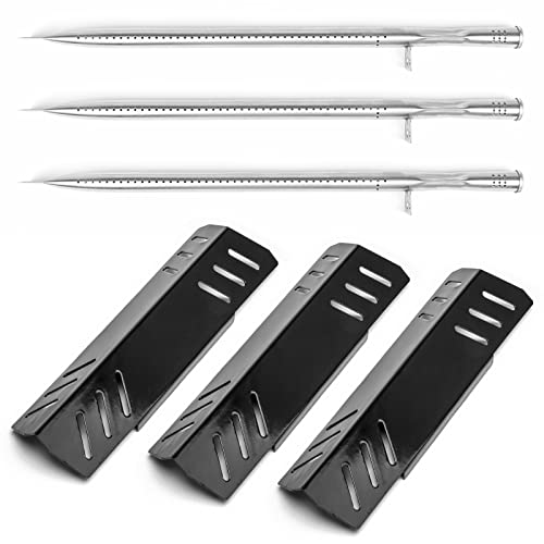 Hisencn Grill Replacement Parts for Pit Boss Memphis Ultimate 4-in-1 Gas & Charcoal Combo Grill, Porcelain Steel Heat Tents, Stainless Steel Burners for Pit Boss Smoker and Charcoal Grills,3-Pack