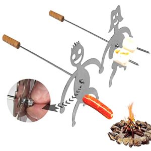 funny marshmallow roasting sticks – hot dog roasting sticks for fire pit campfire including sticks