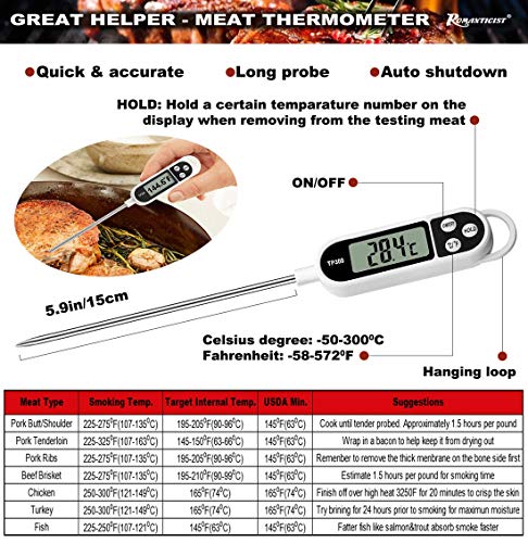 ROMANTICIST 28pc BBQ Accessories Set with Thermometer - The Very Best Grill Gift on Birthday Wedding - Heavy Duty Stainless Steel Grill Set in Case for Outdoor Cooking Camping Grilling Smoking