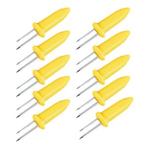 Fashionclub Corn on The Cob Holders Skewers BBQ Twin Prong Sweetcorn Holder Fork Kitchen Tool Pack of 10