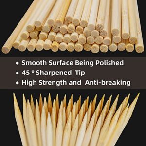 100 Pack Bamboo Skewers, 12.5 Inch Long Bamboo Sticks for BBQ, Grill, Appetizer, Fruit, Corn, Chocolate Fountain, Cocktail and Outdoor Pinic. Φ=4mm