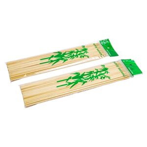 100 Pack Bamboo Skewers, 12.5 Inch Long Bamboo Sticks for BBQ, Grill, Appetizer, Fruit, Corn, Chocolate Fountain, Cocktail and Outdoor Pinic. Φ=4mm