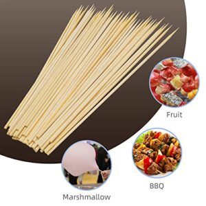 100 Pack Bamboo Skewers, 12.5 Inch Long Bamboo Sticks for BBQ, Grill, Appetizer, Fruit, Corn, Chocolate Fountain, Cocktail and Outdoor Pinic. Φ=4mm