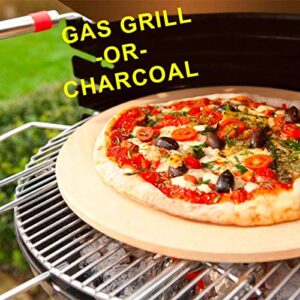 Dracarys 15" Round Pizza Stone Baking Stones for Grill and Oven,Big green Egg Accessories,Heavy Duty Ceramic Pizza Grilling Pan,Thermal Shock Resistance Perfect for Baking Crisp Crust Pizza