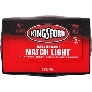 Kingsford 32090 Match Light Charcoal Briquettes, 12 lb, Black