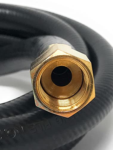 6' LP Propane Gas Hose Pressure Washer Hose Air Hose Assembly 3/8" Female Flare Coupling Connector Fitting x 3/8" Male NPT [948-814] High or Low Pressure for LP Gas Tanks RV BBQ Heaters Air Compressor