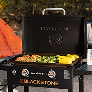 Blackstone 1883 Gas Hood & Side Shelves Heavy Duty Flat Top Griddle Grill Station for Kitchen, Camping, Outdoor, Tailgating, Countertop 28 inch Black