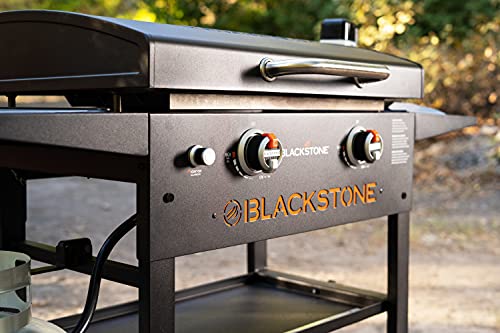 Blackstone 1883 Gas Hood & Side Shelves Heavy Duty Flat Top Griddle Grill Station for Kitchen, Camping, Outdoor, Tailgating, Countertop 28 inch Black