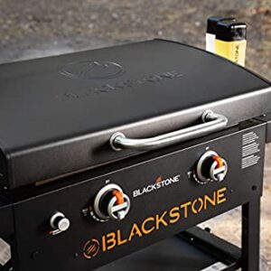 Blackstone 1883 Gas Hood & Side Shelves Heavy Duty Flat Top Griddle Grill Station for Kitchen, Camping, Outdoor, Tailgating, Countertop 28 inch Black