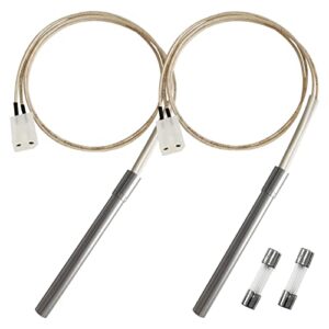 2 pack replacement for pit boss hot rod ignitor kit, hot igniter kits compatible with pitboss& camp chef pellet grill, comes with 2pc fuses