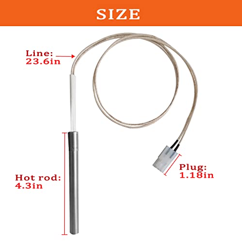 2 Pack Replacement for Pit Boss Hot Rod Ignitor Kit, Hot Igniter Kits Compatible with Pitboss& Camp Chef Pellet Grill, Comes with 2pc Fuses