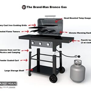 Bronco-3 Burner Propane Gas Grill/Portable by Brand-Man Grills