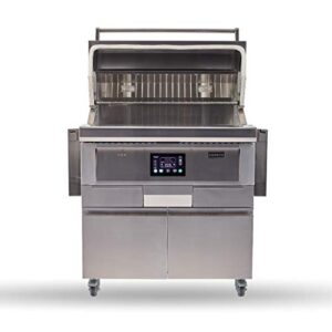 coyote 36 inch freestanding pellet grill on cart, stainless steel, intuitive digital touch control – c1p36-fs
