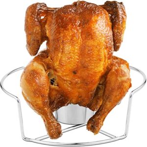 rtt 2 pcs beer can chicken holder for grill oven and smoker – chicken throne whole chicken roaster for crispy skin and moist juicy meat – easy to clean beer chicken stand for grill