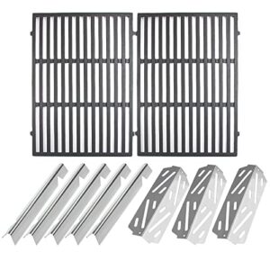 hongso 18 7/8 grill grates flavorizer bars and heat deflectors replacement for weber genesis ii 310 and genesis ii lx 340 series gas grills 2017 and newer, replace 66095 66802 66795 66032 90235 66040