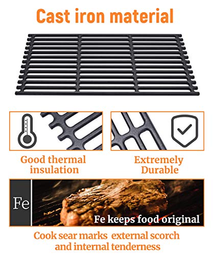 SHINESTAR 17'' x 9 1/2" Grill Grates for Charbroil Tru Infrared 463242716, 463276016, 463242715, Nexgrill 720-0882A, Lowe's 639322, Porcelain-enameled Cast-Iron Cooking Grid, Set of 3