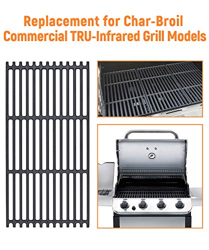 SHINESTAR 17'' x 9 1/2" Grill Grates for Charbroil Tru Infrared 463242716, 463276016, 463242715, Nexgrill 720-0882A, Lowe's 639322, Porcelain-enameled Cast-Iron Cooking Grid, Set of 3