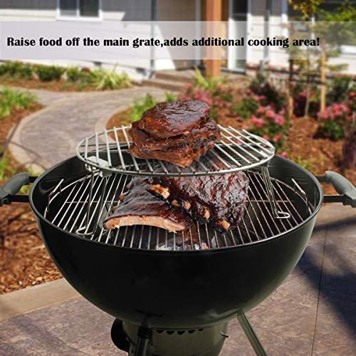 Mydracas Grill Expander Rack Stack Rack Expansion Grilling Rack Stainless Steel Fit Large & XL Big Green Egg Weber Kettle 22 Inches Charcoal Grill Kamado Joe,18" or Bigger Diameter Grill