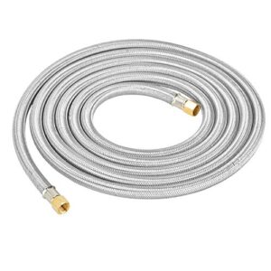 only fire bbq 12 foot braided stainless steel propane hose assembly with both 1/4″ female flare for gas grill, fire pit table, heater,etc