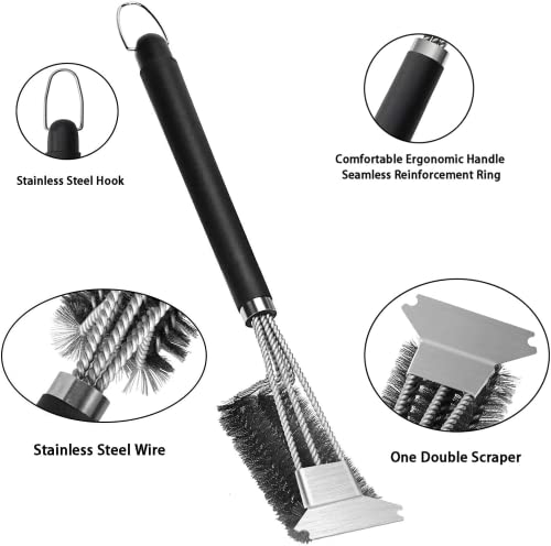 BBQ Brush,JIBOERTB,BBQ Grill Brush for Outdoor Grill-Proof Stainless Steel,Grill Accessories,Grill Tools for Outdoor Grill,Weber Grill Accessories