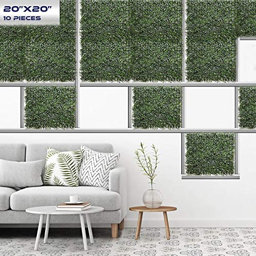 Windscreen4less Artificial Faux Ivy Leaf Decorative Fence Screen 20'' x 20" Boxwood/Milan Leaves Fence Patio Panel,New Milan Leave 10 Pieces