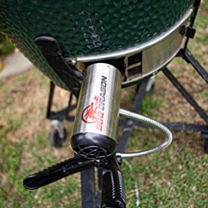 BBQ Dragon | Electric Charcoal Starter Fan | Cordless Stainless Steel Fire Starter w/Built-In Blower | Easily Ignite Charcoal Grills & BBQ Smokers | Heavy Duty Mounting Clamp | Long Adjustable Neck