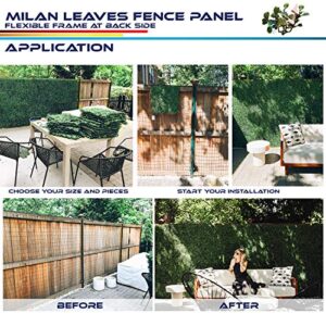Windscreen4less Artificial Faux Ivy Leaf Decorative Fence Screen 20'' x 20" Boxwood/Milan Leaves Fence Patio Panel,New Milan Leave 17 Pieces
