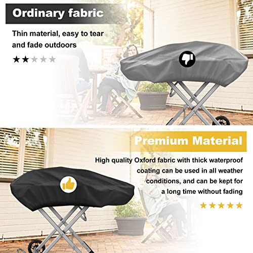 tonhui Grill Cover for Weber Traveler Portable Gas Grill 9010001, Outdoor Heavy Duty Waterproof Oxford Fabric Weather Resistant