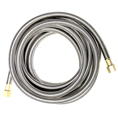 Shark Industrial 18FT Stainless Steel Braided Propane Hose Extension Assembly with 3/8" Female Flare on Both Ends for Gas Grill, RV Fire Pit