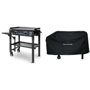 blackstone 28 inch outdoor flat top gas grill griddle station – 2-burner – propane fueled – restaurant grade – professional quality with cover