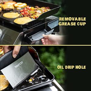 Royal Gourmet PD1302 3-Burner 26,400-BTU Portable Gas Grill Griddle, Flat Top for Outdoor Camping, Tailgating, Picnics, Silver