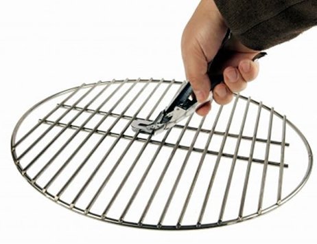 Stainless Steel Grill Grate Lifter Gripper and Ash Tool Grill Accessories Works for Big Green Egg Primo Grill Dome Kamado Joe Charcoal Grill Smoker (GG+at)