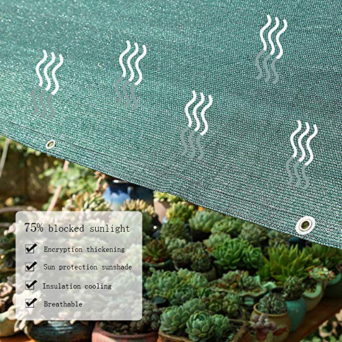 LKLXJ Roof Sunshade Fabric Rectangle Dark Green，75% Shade Protection， Shade Cloth Garden Canopy ， Patio Insulation Net，Heavy Duty Full Size for Animal Houses and Courtyard Privacy Fences