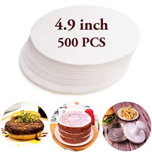 meykers wax patty paper sheets for 5 inches burger press – 500 pcs round hamburger patty paper to separate frozen pressed patties – circle burger paper for easy release from patty maker mold