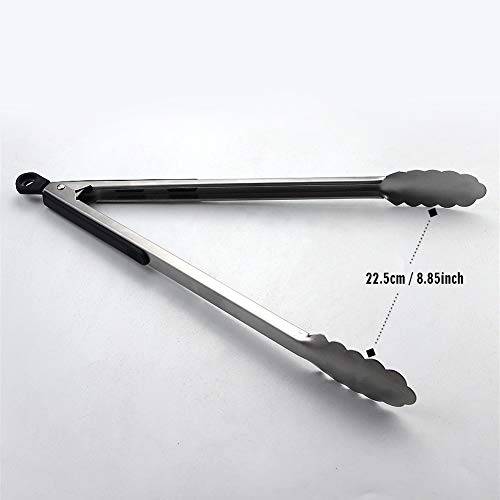 BBQ Tongs, AOOSY 14 Inch Grill Tongs for Cooking BBQ Extra Long Wide Scalloped Gripping Edge Kitchen Tongs, Set of 2