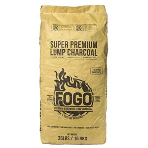 fogo fhwc35lb 35-pound all natural premium hardwood lump charcoal bag, black (fp35)