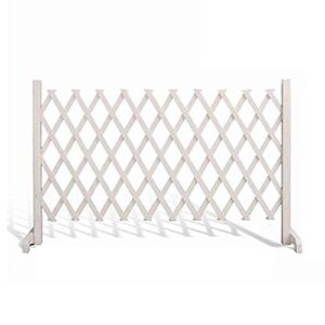 LIXIONG Garden Fence Decor Expanding Fence Animal Barrier Wooden Plant Palisades Privacy Screen for Patio Flower Planting，5 Size (Color : White, Size : 80x35cm)