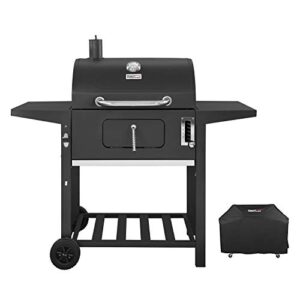 royal gourmet cd1824ac 24 inch charcoal grill bbq outdoor picnic, patio backyard cooking, with cover, black