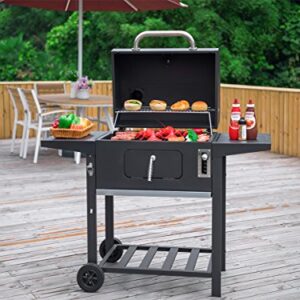 Royal Gourmet CD1824AC 24 Inch Charcoal Grill BBQ Outdoor Picnic, Patio Backyard Cooking, with Cover, Black