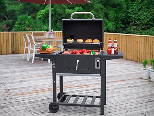 Royal Gourmet CD1824AC 24 Inch Charcoal Grill BBQ Outdoor Picnic, Patio Backyard Cooking, with Cover, Black