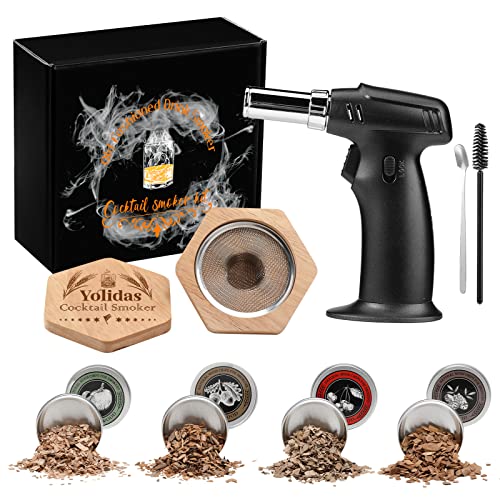 Birthday Gifts for Him Cocktail Smoker Kit with 4 Wood Chips,for Whiskey Lover, Dad, Husband, Friend, Gift for Christmas Gifts for Him,Birthday, Valentine's Day, Father's Day (No Butane)