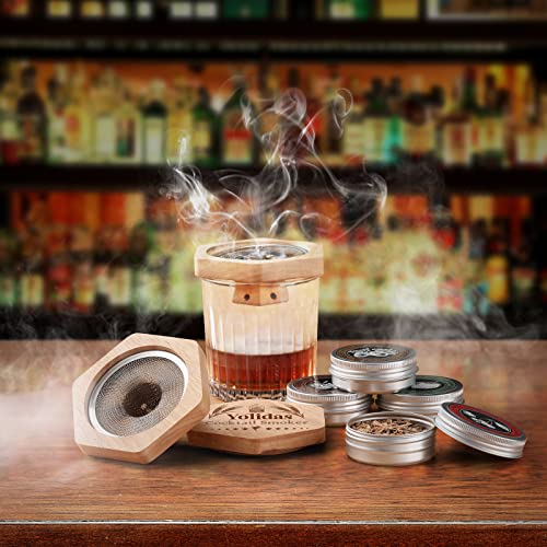 Birthday Gifts for Him Cocktail Smoker Kit with 4 Wood Chips,for Whiskey Lover, Dad, Husband, Friend, Gift for Christmas Gifts for Him,Birthday, Valentine's Day, Father's Day (No Butane)